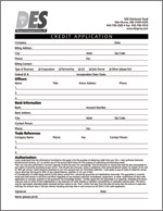 DES Portable Toilet Rental Account Application